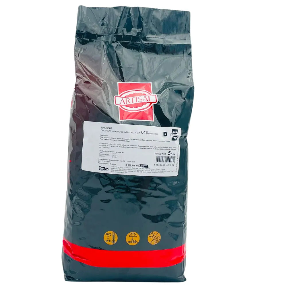 Chocolat Noir de Couverture 64% - 5 kg - Secret des chefs