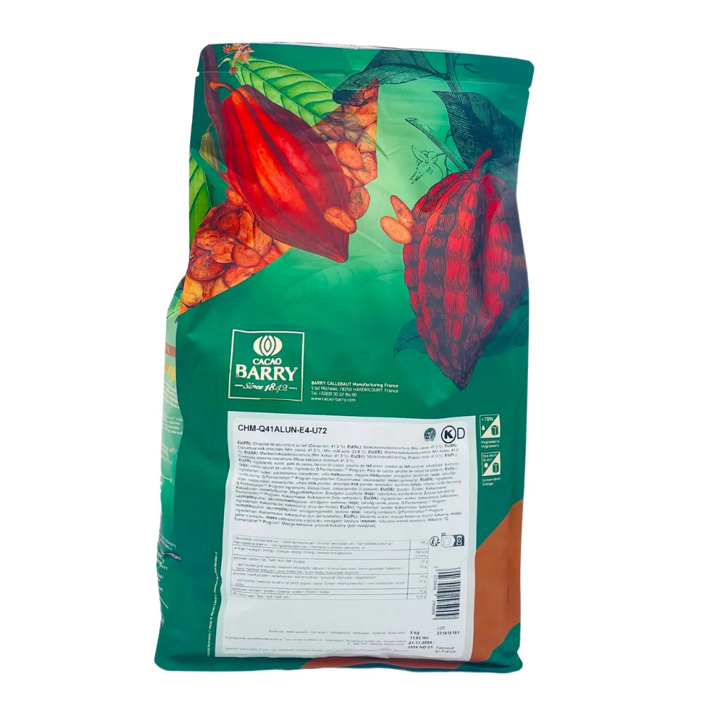 Chocolat de Couverture au Lait Alunga 41% - 5 kg - Secret des chefs