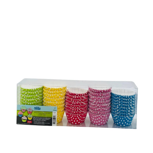 Caissettes de cuisson à pois, assortiment de 5 couleurs, 120 pièces - Secret des chefs