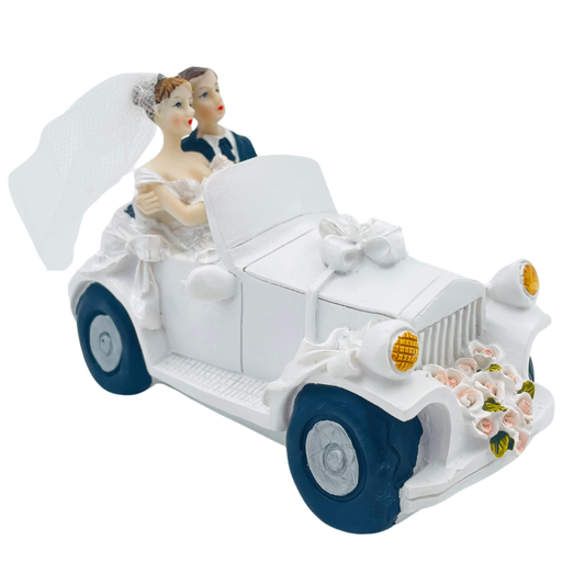 Figurine Mariés en Voiture, 9 cm