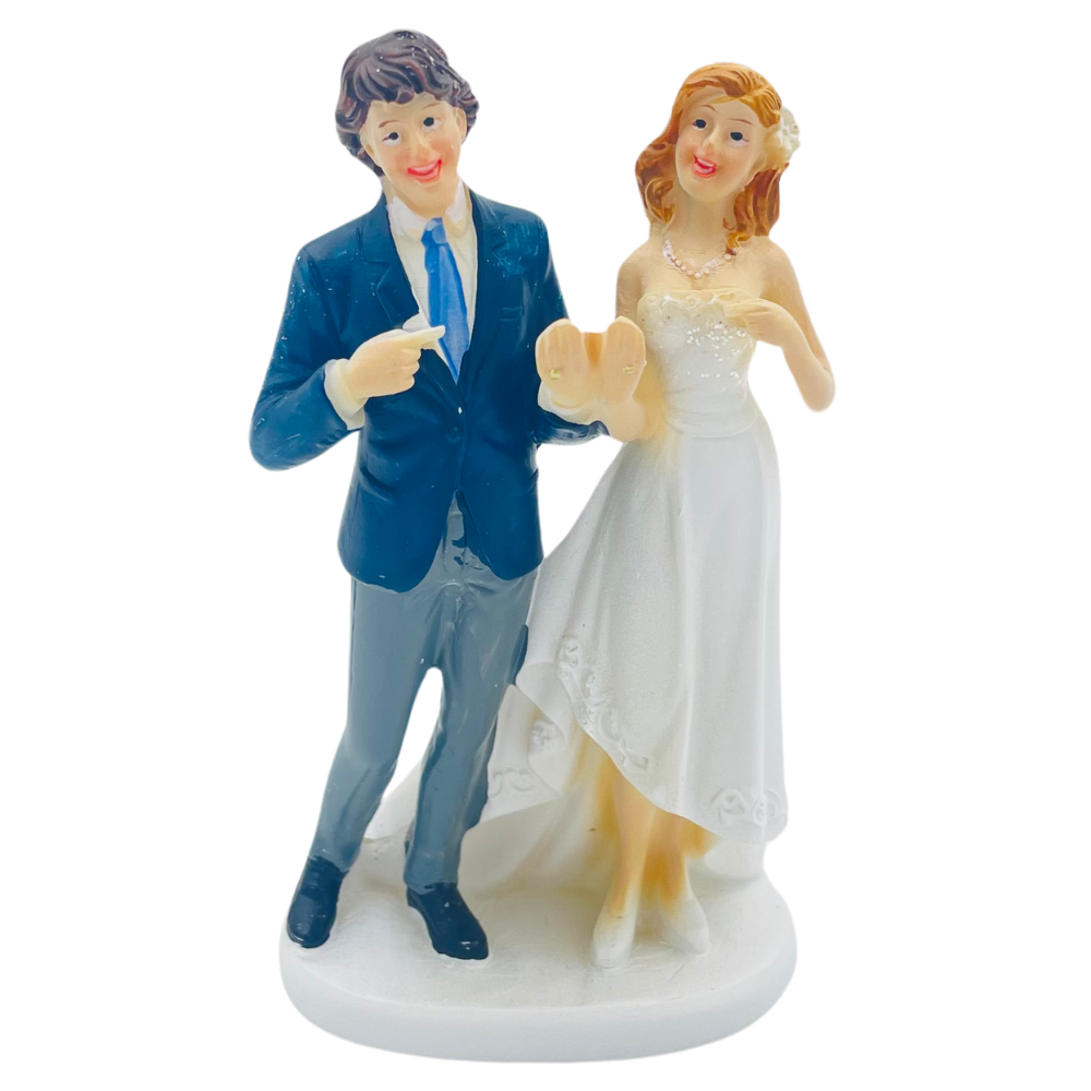 Figurine Couple de Mariés Humoristique, 13.5 cm