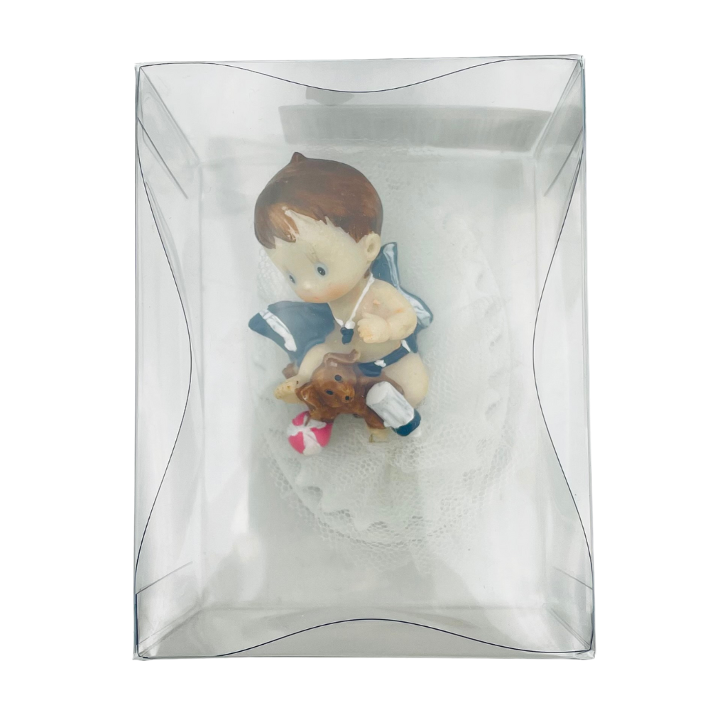 Figurine Bébé avec Ours en Peluche, 8 cm