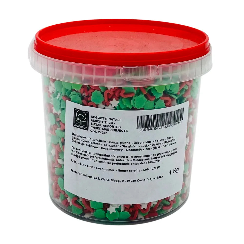 Confettis de Noël Assortis en Sucre 1 kg - Secret des chefs