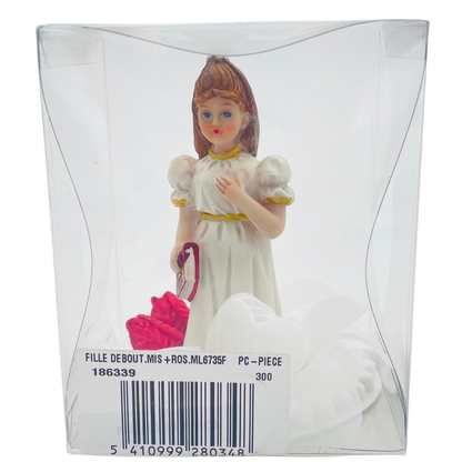 Figurine Debout avec Missel et Rose, 12 cm