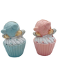 Figurines Bébé Muffin Rose et Bleu, 7.5x5.3 cm