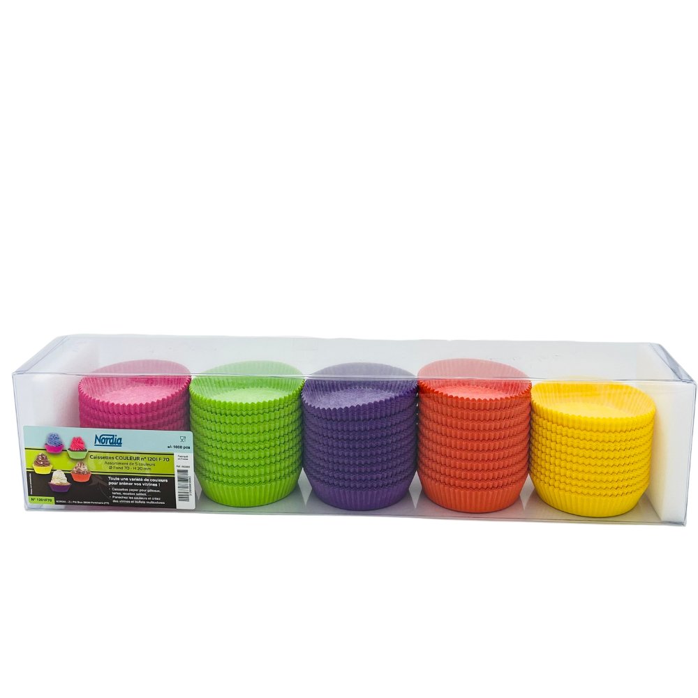 Assortiment caissettes 5 couleurs N°1201 F 70 Nordia - 1000 pièces - Secret des chefs