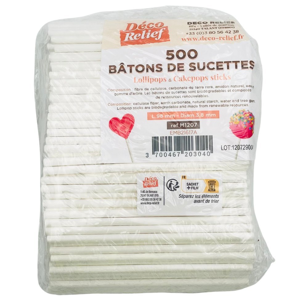 Bâtons de Sucettes, 500 pièces, 100 mm - Secret des chefs